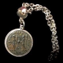 Monnaie romaine monte en porte-cls